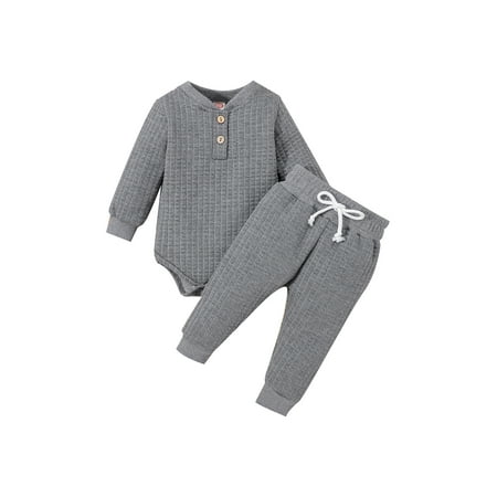 Newborn Baby Boy Girl Clothes Ribbed Knitted Cotton Long Sleeve Romper Long Pants Solid Color Fall Winter Outfits
Newborn Baby Boy Girl Clothes Ribbed Knitted Cotton Long Sleeve Romper Long Pants Solid Color Fall Winter Outfits
