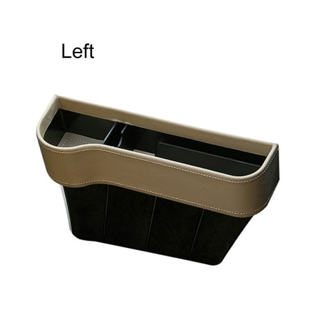 Car Organizer Seat Carriage Bag PU Case Pocket Multifunctional Storage Box Beige&Left
