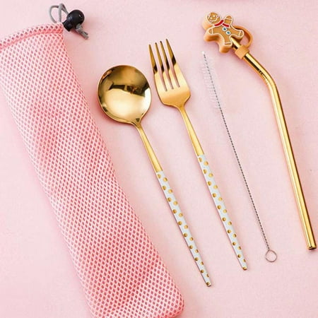 Wisremt Stainless Steel Tableware Set Food Grade Anti Corrosion Home Kitchen