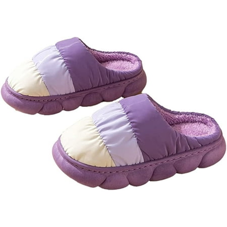 DanceeMangoo Women Men Warm Fluffy Fur Fleece Lining Soft Winter Slippers Chic Color Contrast Waterproof House Shoes Indoor Outdoor
DanceeMangoo Women Men Warm Fluffy Fur Fleece Lining Soft Winter Slippers Chic Color Contrast Waterproof House Shoes Indoor Outdoor