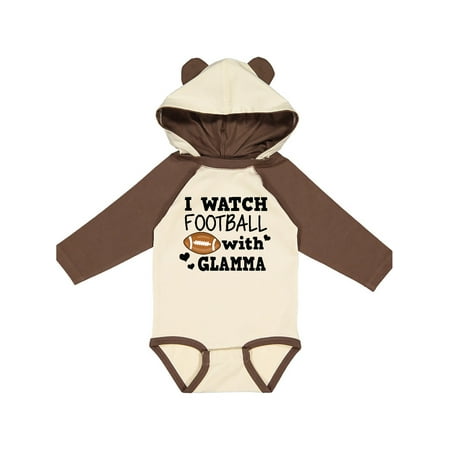 Inktastic I Watch Football with My Glamma Gift Baby Boy Long Sleeve Bodysuit