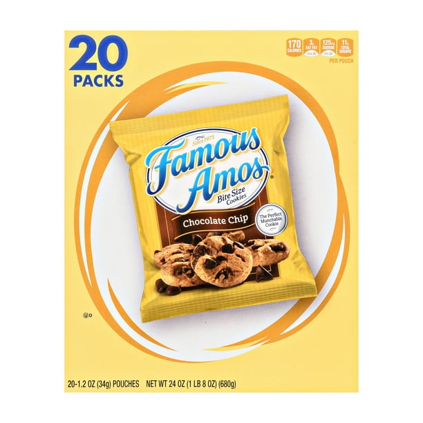 Kellogg's Famous Amos Chocolate Chip Cookies 1.2 oz 20 ct