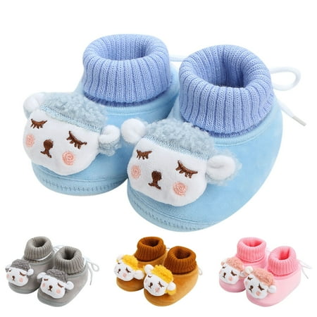 LYCAQL Toddler Shoes Winter Children Toddler Shoes Boys And Girls Floor Shoes Elastic Band Comfortable Warm Cute Size 4 Girl Shoes (C 5 )