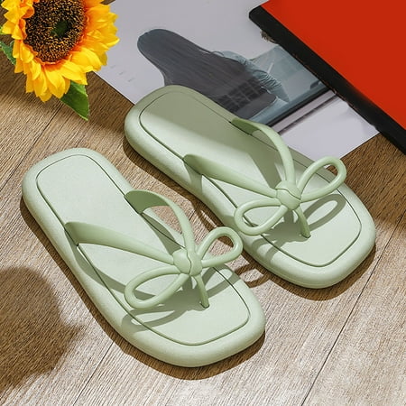 SUODUI Women s Slippers Women Slippers Fashion Flip Flops Solid Color Cute Bowknot Decoration Flat Bottom Comfortable Green 8.5
SUODUI Women s Slippers Women Slippers Fashion Flip Flops Solid Color Cute Bowknot Decoration Flat Bottom Comfortable Green 8.5