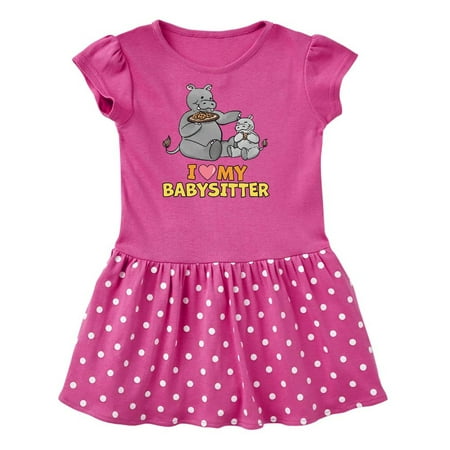 Inktastic I Love My Babysitter Hippos Gift Toddler Girl Dress