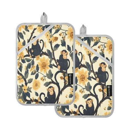 Two Pieces Of Square Heat Insulation Pad Oven Mitts 7x9.8 Inch Oven Microwave Kitchen Cooking Baking Lovely Monkeys and Flowers
Two Pieces Of Square Heat Insulation Pad Oven Mitts 7x9.8 Inch Oven Microwave Kitchen Cooking Baking Lovely Monkeys and Flowers