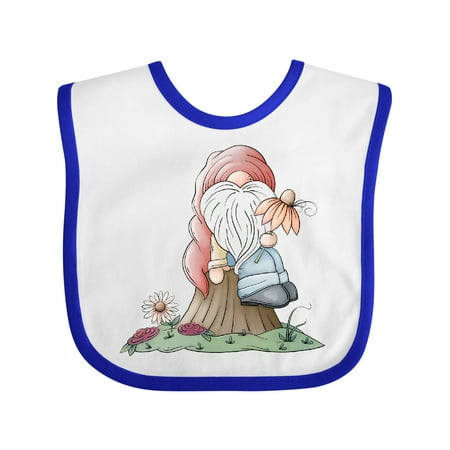 Inktastic Spring Gnome on Tree Stump Gift Baby Boy or Baby Girl Bib