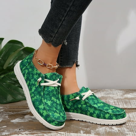 Women s Clover Print Canvas Shoes Casual Lace Up Outdoor Shoes Lightweight Low Top Sneakers St. Patrick s Day
Women s Clover Print Canvas Shoes Casual Lace Up Outdoor Shoes Lightweight Low Top Sneakers St. Patrick s Day