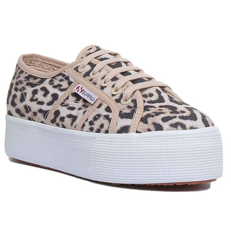 

Superga 2790 Jaguar Print Women s Platform Sole Lace Up Trainers In Leopard Size 7