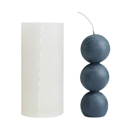 ibaste Silicone Candle Mold 3 Consecutive Balls Geometric Mould