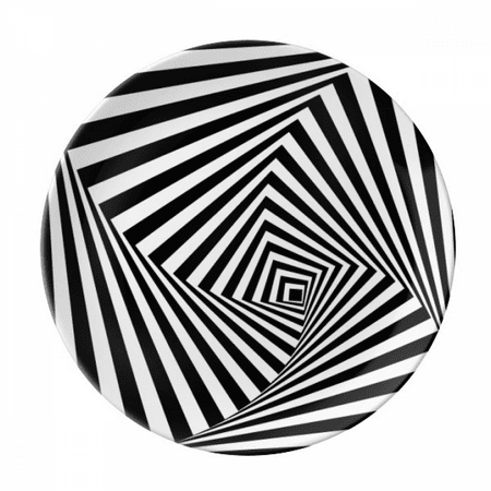 Illusion Line Repeating Rhombus Plate Decorative Porcelain Salver Tableware Dinner Dish