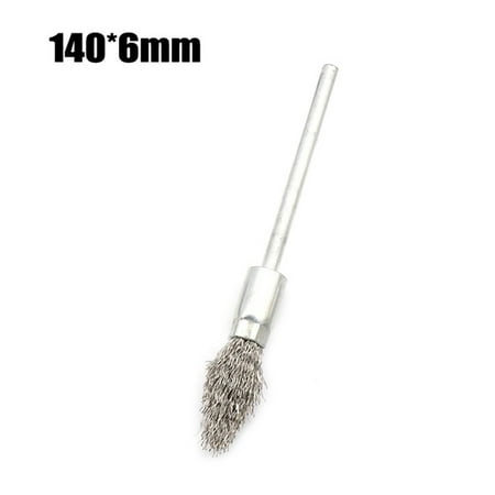 140mm Torch-shaped Stainless Steel Wire Brush Rotary Tool Rust Removing Burrs