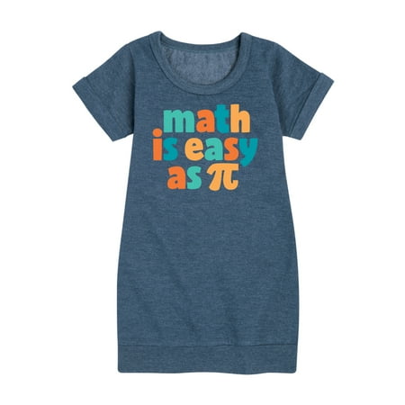 Instant Message - Math Is Easy As Pi - Toddler And Youth Girls Fleece Dress