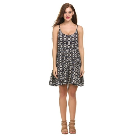 Women's Sexy Adjustable spaghetti strap Backless Casual Dress LEO