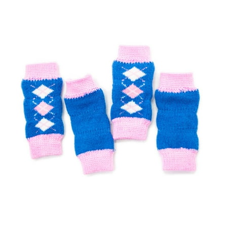 

Flm 4Pcs/Set Winter Pet Dog Leg Socks Zebra Leopard Dots Print Non-slip Leg Warmers