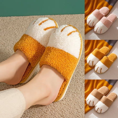 AYYUFE 1 Pair Women Slippers Cartoon Contrast Colors Cat Paw Furry Winter Slippers for Home
AYYUFE 1 Pair Women Slippers Cartoon Contrast Colors Cat Paw Furry Winter Slippers for Home