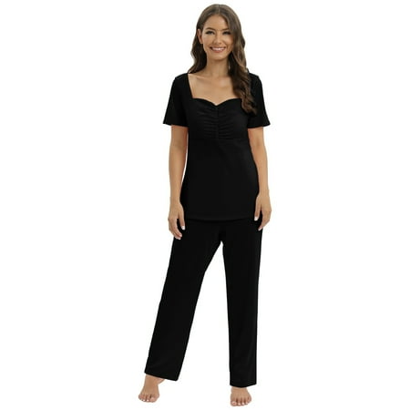 Maternity Breastfeeding Pajama Set - Breastfeeding Pajama Set for Women Pregnancy Short Sleeve Top With Long Pants Set S-XXL
Maternity Breastfeeding Pajama Set - Breastfeeding Pajama Set for Women Pregnancy Short Sleeve Top With Long Pants Set S-XXL