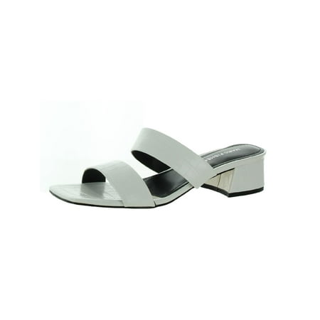 Marc Fisher Womens Yori Faux Leather Slip On Slide Sandals