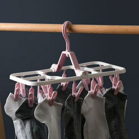 Foldable Clip Hangers with 16 Drying Clips Underwear Hanger with Clips Plastic Laundry Clip and Drip Drying Hanger for Socks Bras Lingerie Clothes Sturdy
Foldable Clip Hangers with 16 Drying Clips Underwear Hanger with Clips Plastic Laundry Clip and Drip Drying Hanger for Socks Bras Lingerie Clothes Sturdy