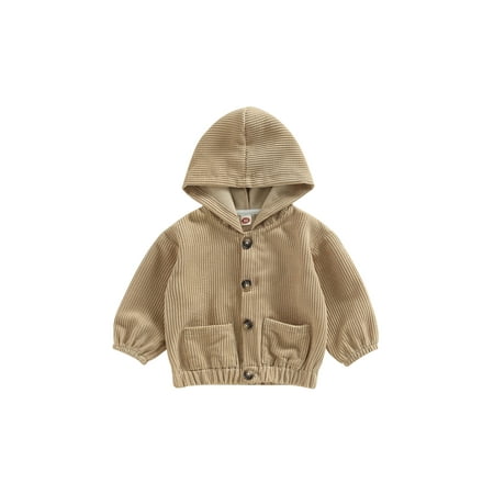 Bagilaanoe Toddler Baby Boy Corduroy Hooded Jacket Long Sleeve Single-Breasted Shacket Coat with Pockets 6M 12M 18M 24M 3T Kids Fall Casual Outwear
Bagilaanoe Toddler Baby Boy Corduroy Hooded Jacket Long Sleeve Single-Breasted Shacket Coat with Pockets 6M 12M 18M 24M 3T Kids Fall Casual Outwear