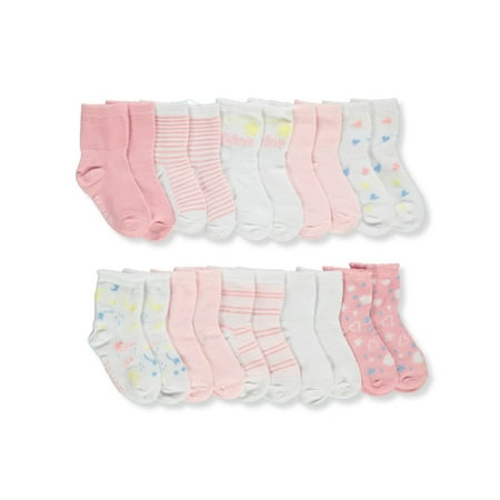 Tahari Baby Baby Girls 10-Pack Crew Socks - pink/multi 12 - 24 months