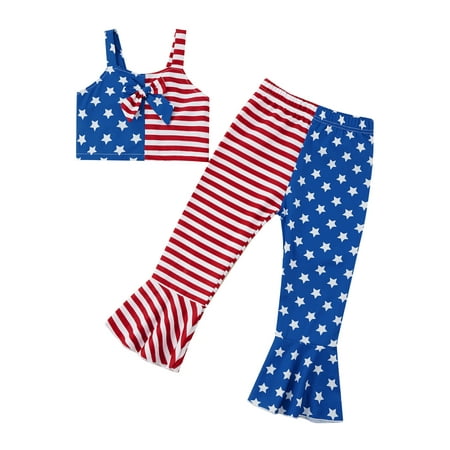 Canrulo Toddler Baby Girls 4th of July Clothes Sleeveless Tank Tops+Flared Pants 2Pcs Cute Bell Bottom Outfits Blue 18-24 Months
Canrulo Toddler Baby Girls 4th of July Clothes Sleeveless Tank Tops+Flared Pants 2Pcs Cute Bell Bottom Outfits Blue 18-24 Months