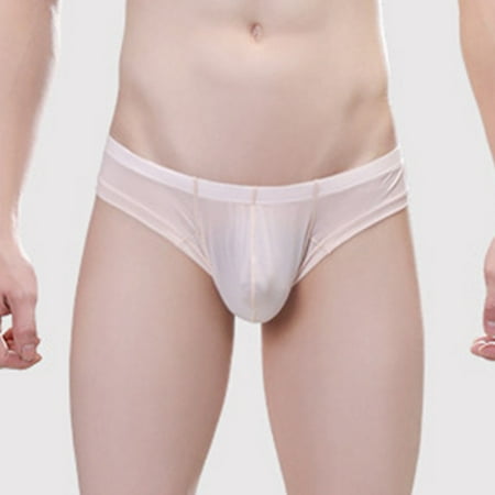 Mens Sexy Ice Silk Briefs U Convex Pouch Underwear Breathable Panties Knickers