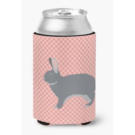 Giant Chinchilla Rabbit Pink Check Can or Bottle Hugger