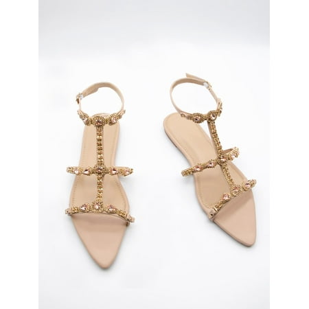 Rhinestone Decor Gladiator Sandals Women‘s Footwear