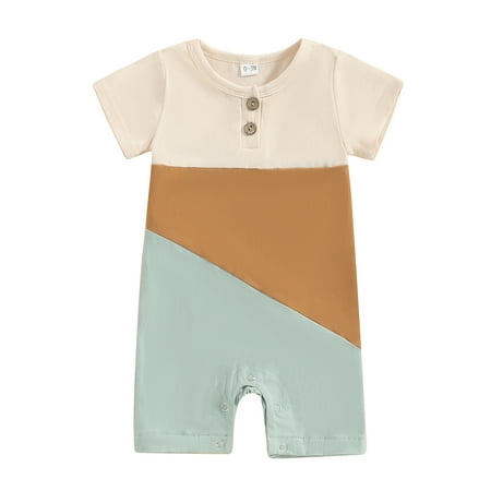 WERNZATT Infant Baby Girls Boys Summer Romper Contrast Color Buttons Short Sleeve Crew Neck Jumpsuits Casual Bodysuits
WERNZATT Infant Baby Girls Boys Summer Romper Contrast Color Buttons Short Sleeve Crew Neck Jumpsuits Casual Bodysuits