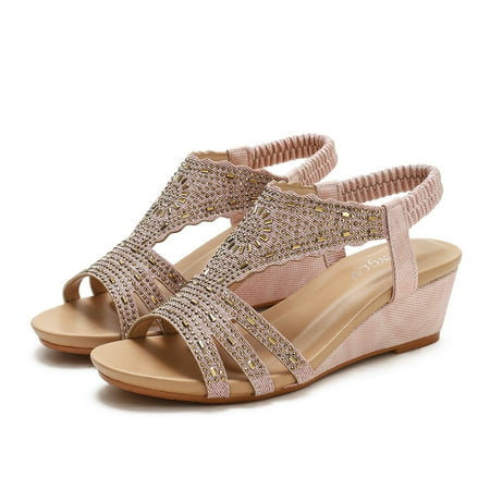 Aayomet Womens Wedge Sandals Sandals For Ladies Womens Wedges Shoes Elastic Band Casual Bohemian Sandals Boho Beach Sandals Pink 8.5
Aayomet Womens Wedge Sandals Sandals For Ladies Womens Wedges Shoes Elastic Band Casual Bohemian Sandals Boho Beach Sandals Pink 8.5
