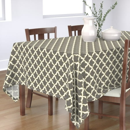 Cotton Sateen Tablecloth 70 x 90 - French Ogee Trellis Fleur Grey Print Custom Table Linens by Spoonflower
Cotton Sateen Tablecloth 70 x 90 - French Ogee Trellis Fleur Grey Print Custom Table Linens by Spoonflower