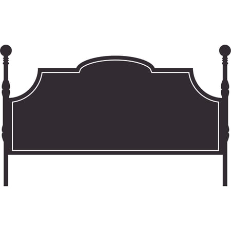 Black Victorian Vinyl Headboard Decal - Large - Dark Gray