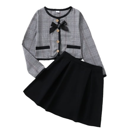 4T Girls Clothes Baby Girls Outfits Long Sleeve Round Neckline Plaid Top Skirt 2PCS Set 4-5T Toddler Girls Fall Winter Outfits Black
4T Girls Clothes Baby Girls Outfits Long Sleeve Round Neckline Plaid Top Skirt 2PCS Set 4-5T Toddler Girls Fall Winter Outfits Black