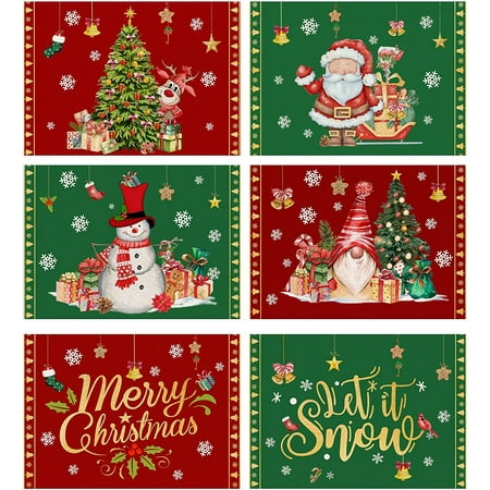 JOOCAR Christmas Placemats 18x12 Inch Christmas Decor Red Green Santa Snowman Christmas Gnome Deer Snowflake Placemats for Home Table Holiday Decor Rectangular Placemats Set of 6
JOOCAR Christmas Placemats 18x12 Inch Christmas Decor Red Green Santa Snowman Christmas Gnome Deer Snowflake Placemats for Home Table Holiday Decor Rectangular Placemats Set of 6