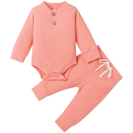 Newborn Baby Boy Girl Clothes Ribbed Knitted Cotton Long Sleeve Romper Long Pants Solid Color Fall Winter Outfits
Newborn Baby Boy Girl Clothes Ribbed Knitted Cotton Long Sleeve Romper Long Pants Solid Color Fall Winter Outfits