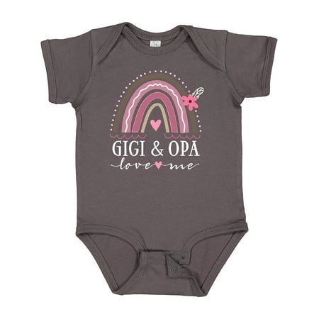 Inktastic Gigi and Opa Love Me Rainbow Gift Baby Girl Bodysuit