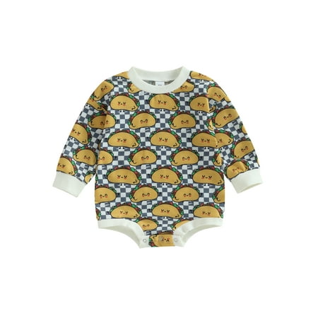 Wassery Baby Boys Girls Jumpsuits Long Sleeve Crew Neck Plaid Taco Print Bodysuits Infant Fall Casual Romper 0-18M
Wassery Baby Boys Girls Jumpsuits Long Sleeve Crew Neck Plaid Taco Print Bodysuits Infant Fall Casual Romper 0-18M