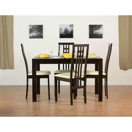 Westport Dining Table Set with District-2 Chairs in Coffee