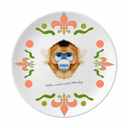 en snub-nosed monkey animal Flower Ceramics Plate Tableware Dinner Dish