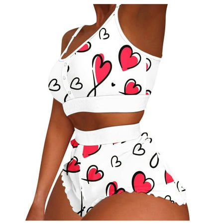 BIZIZA Women Sleepwear Print Soft Cami Top and Shorts Nightwear Loungewear 2 Piece PJ Sets Pajama Set White M
BIZIZA Women Sleepwear Print Soft Cami Top and Shorts Nightwear Loungewear 2 Piece PJ Sets Pajama Set White M