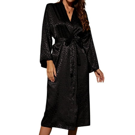 Hanerdun Women Jacquard Robes Female V-Neck Bathrobe Sleepwear Loungewear Black M
Hanerdun Women Jacquard Robes Female V-Neck Bathrobe Sleepwear Loungewear Black M