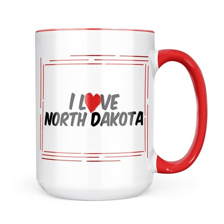 Neonblond I Love North Dakota Mug gift for Coffee Tea lovers