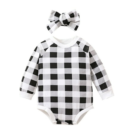 Baby Girls Bodysuits Unisex Cotton Plaid Autumn Longleeve Romper Bodysuit Headbands Clothes
Baby Girls Bodysuits Unisex Cotton Plaid Autumn Longleeve Romper Bodysuit Headbands Clothes