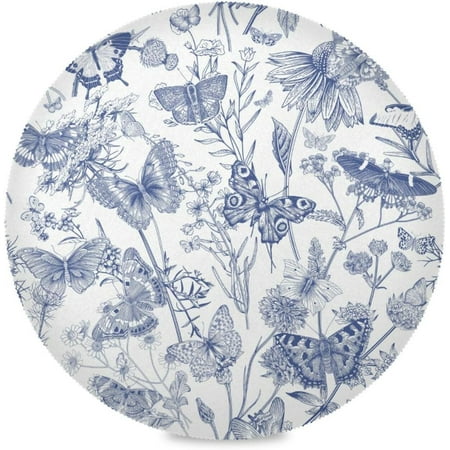 Coolnut Blue Flower and Butterfly Round Placemats Set of 1 Non-Slip Heat Resistant Washable Table Mats for Kitchen Dining Table Decoration 15.4 Inch
Coolnut Blue Flower and Butterfly Round Placemats Set of 1 Non-Slip Heat Resistant Washable Table Mats for Kitchen Dining Table Decoration 15.4 Inch