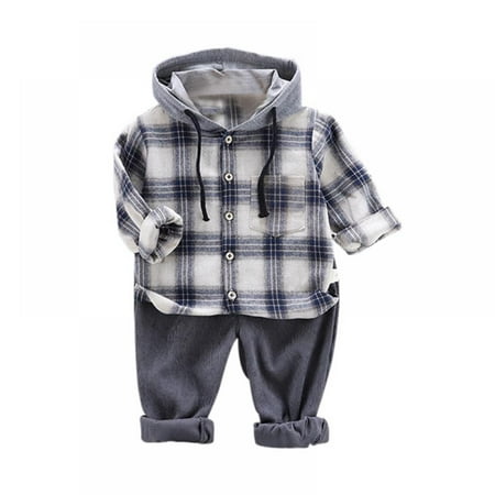 Toddler Baby Boy Clothes Set Long Sleeve Plaid Hooded Sweatshirt Tops Solid Casual Pants Infant Boys Kids Outfit
Toddler Baby Boy Clothes Set Long Sleeve Plaid Hooded Sweatshirt Tops Solid Casual Pants Infant Boys Kids Outfit