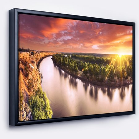 DESIGN ART Designart 'Sunset over Murray River Panorama' Landscape Framed Canvas Art