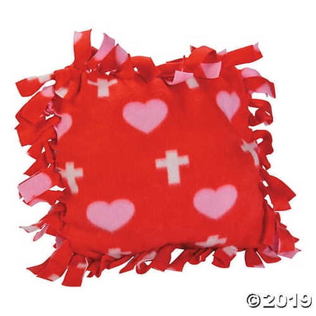 Cross Print Tied Fleece Pillow Craft Kit