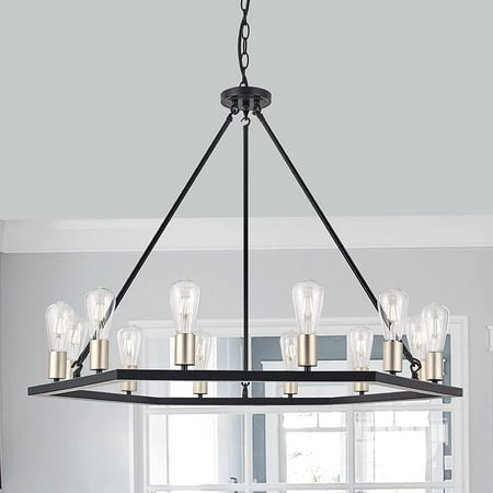 Vanity Art 12 Lights Wagon Wheel Chandelier Lighting Farmhouse Candle Ceiling Light Fixtures for Living Room Kitchen Dining Room MLT3112LT-BD-BK
Vanity Art 12 Lights Wagon Wheel Chandelier Lighting Farmhouse Candle Ceiling Light Fixtures for Living Room Kitchen Dining Room MLT3112LT-BD-BK