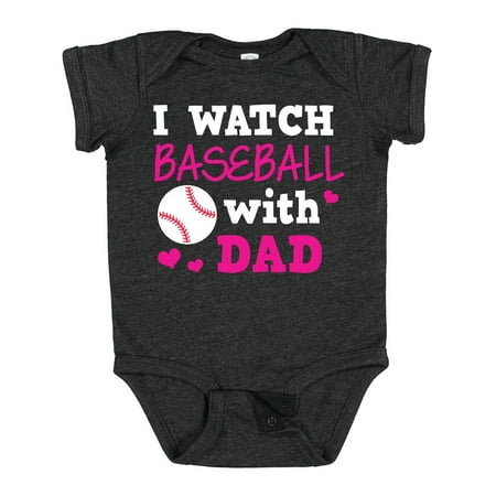 Inktastic I Watch Baseball with My Dad Gift Baby Boy or Baby Girl Bodysuit